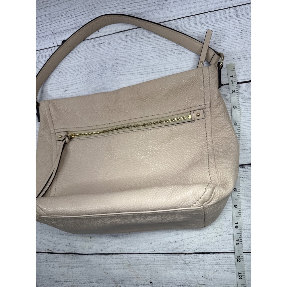 Kate Spade Pebble Leather Shoulder‎ Bag Beige Purse Handbag Designer - Picture 11 of 11